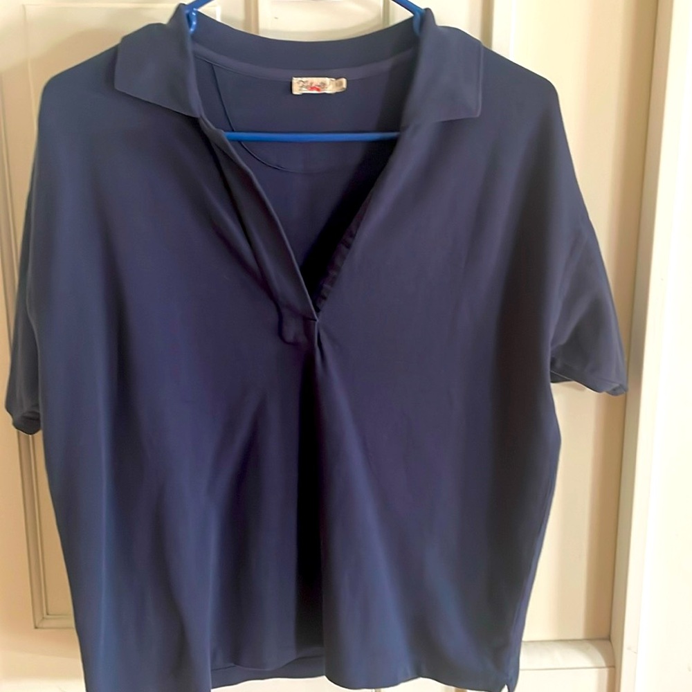 Faherty navy polo shirt